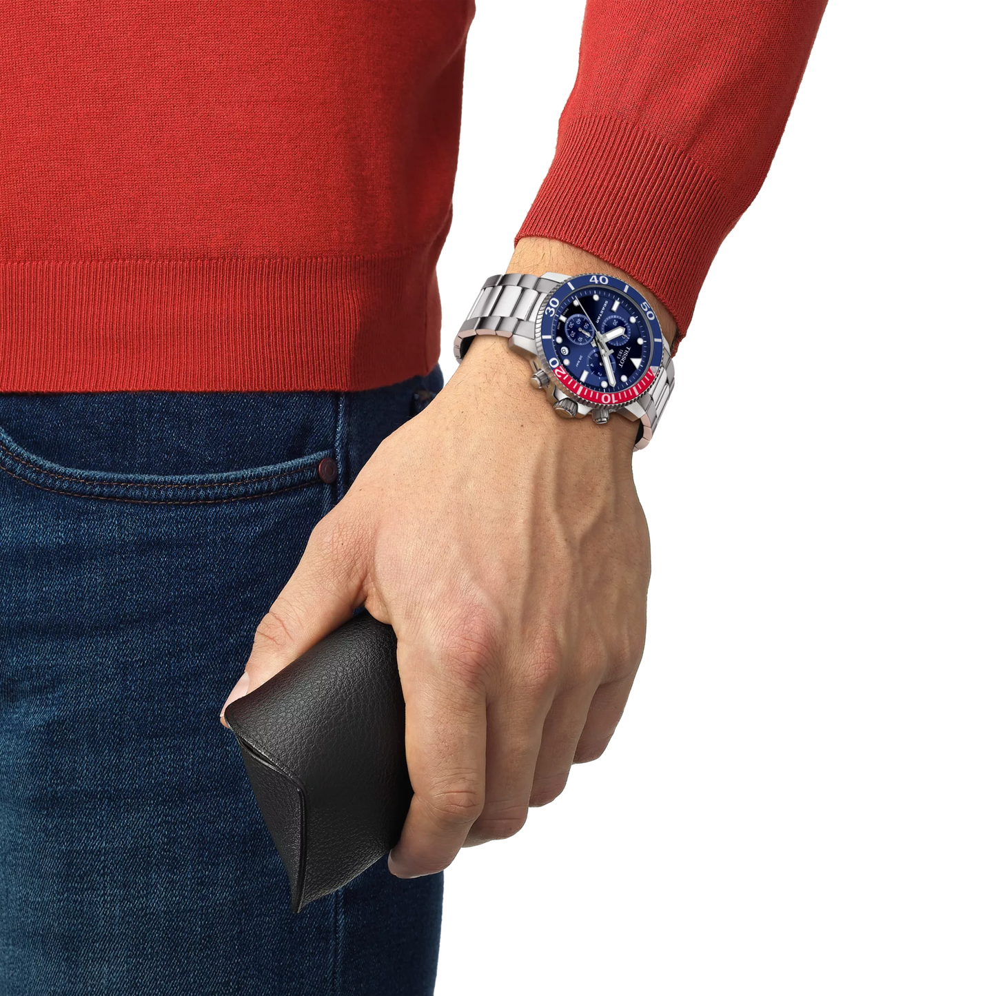 Tissot Seastar Chronograph Watch 45.5mm Blue Dial