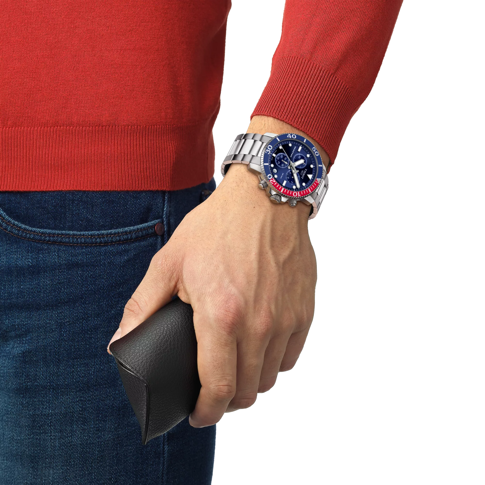 Tissot Seastar Chronograph Watch 45.5mm Blue Dial